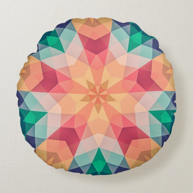 Geometric Photography Geometric Art Design Metal O Round Pillow (Front)