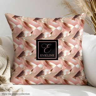 Geometric Pillow Rose Gold and Black Luxe Accent