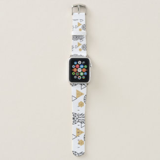 Geometric Pineapple Gold Dots Pattern. Apple Watch Band