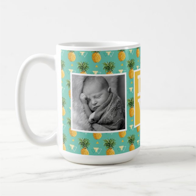 Geometric Pineapple Pattern | LOVE with Photos Coffee Mug (Left)