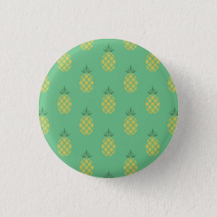 Geometric Pineapple Pattern on Green Button