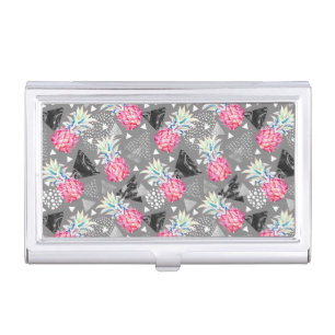 Geometric Pineapple Textured Pattern Business Card Holder