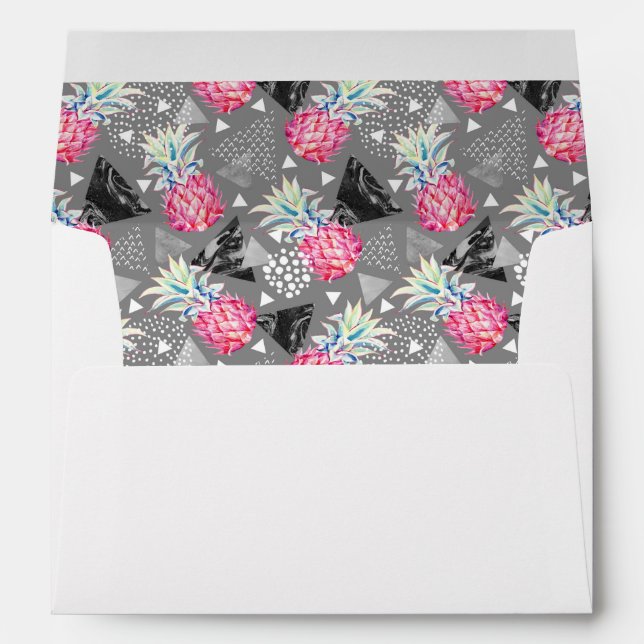 Geometric Pineapple Textured Pattern Envelope (Back (Bottom))