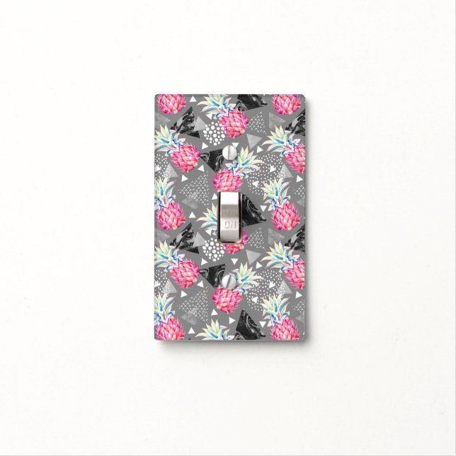 Geometric Pineapple Textured Pattern Light Switch Cover (In Situ)