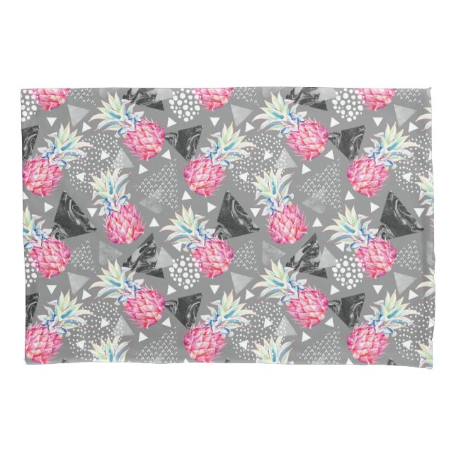 Geometric Pineapple Textured Pattern Pillowcase (Front-Left)