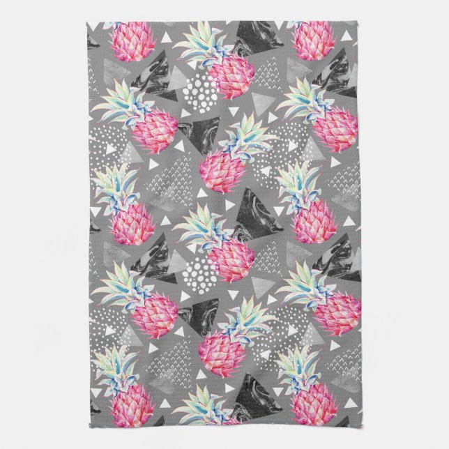 Geometric Pineapple Textured Pattern Towel (Vertical)