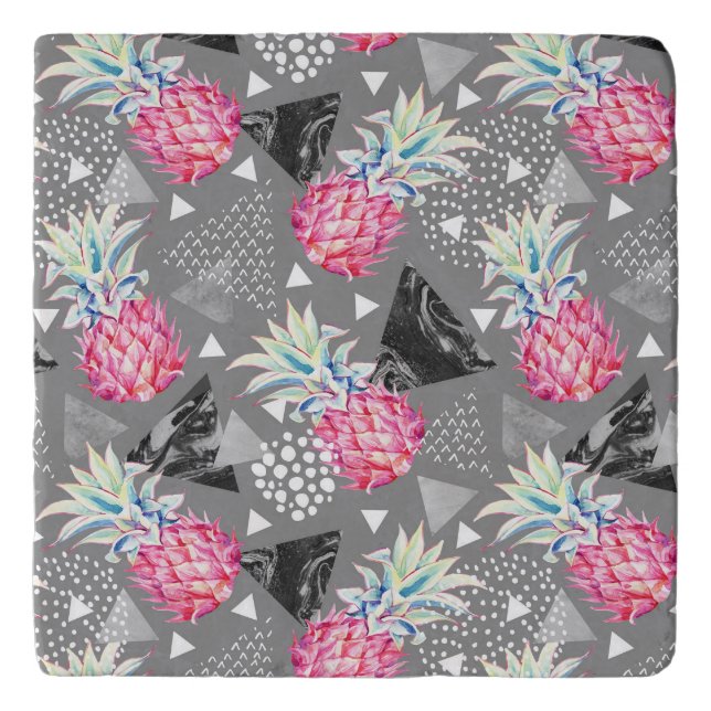 Geometric Pineapple Textured Pattern Trivet (Front)