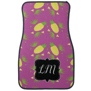 Geometric Pineapple Tropical Monogram Car Floor Mat