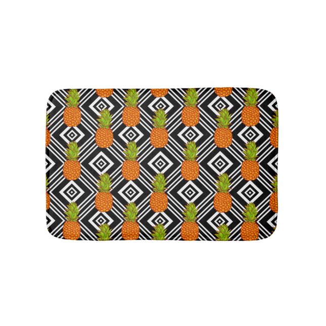 Geometric Pineapples Bathroom Mat (Front)