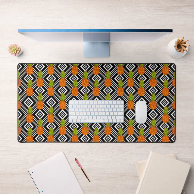 Geometric Pineapples Desk Mat | Zazzle