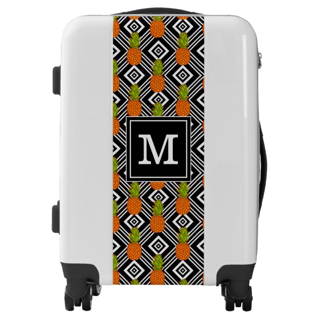Geometric Pineapples | Monogram Luggage (Front)