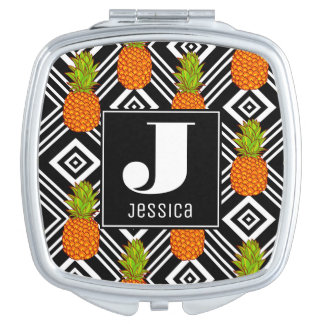 Geometric Pineapples | Monogram Vanity Mirror