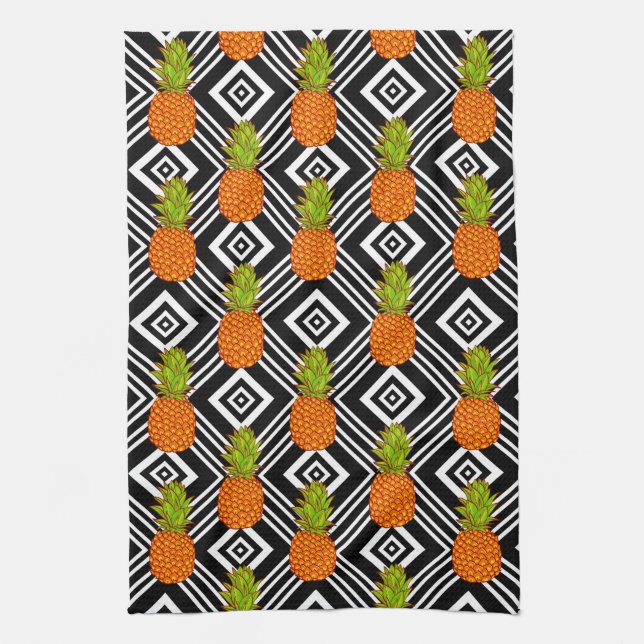 Geometric Pineapples Towel (Vertical)