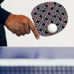 Geometric ping pong paddle<br><div class="desc">Choose this ping pong paddle featuring a geometrical pattern with black,  vibrant fuschia & purples.</div>