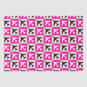 Geometric Pink Aviation Jets Airplane Tissue Paper
