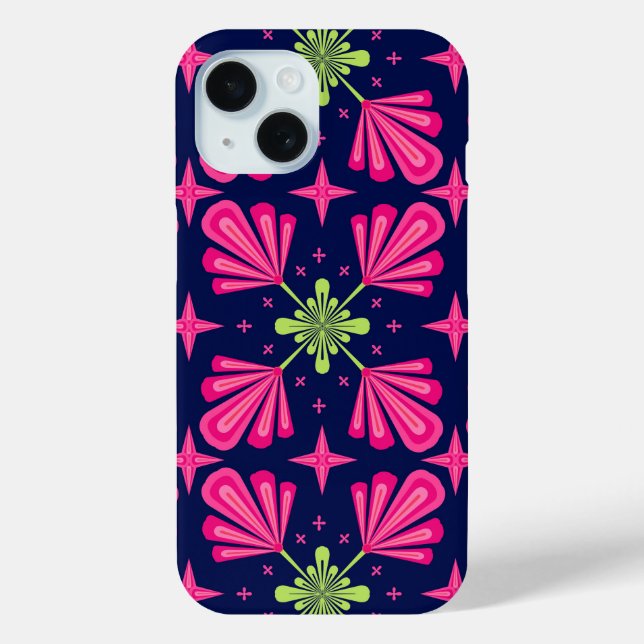 Geometric Pink Floral Petals Abstract pattern Case-Mate iPhone Case (Back)