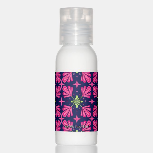 Geometric Pink Floral Petals Abstract pattern Hand Lotion (Front)