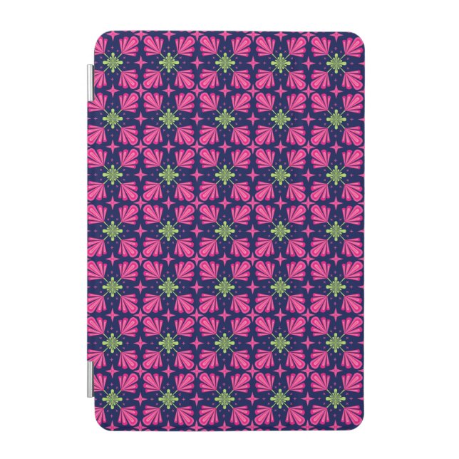 Geometric Pink Floral Petals Abstract pattern iPad Mini Cover (Front)