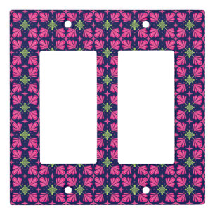 Geometric Pink Floral Petals Abstract pattern Light Switch Cover