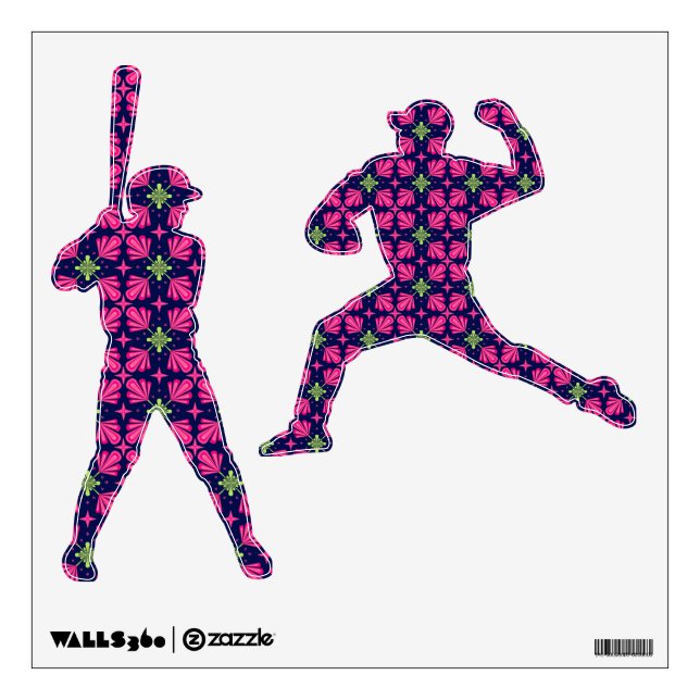 Geometric Pink Floral Petals Abstract pattern Wall Decal (Front)