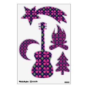 Geometric Pink Floral Petals Abstract pattern Wall Decal