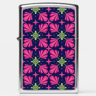 Geometric Pink Floral Petals Abstract pattern Zippo Lighter