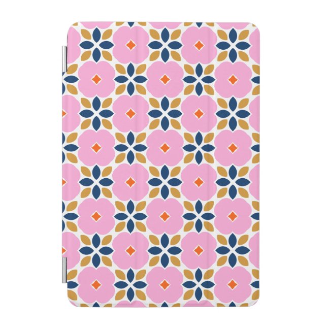 Geometric Pink Flower iPad Smart Cover (Front)