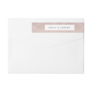 Geometric Pink Gold Gatsby Wedding Wrap Around Label