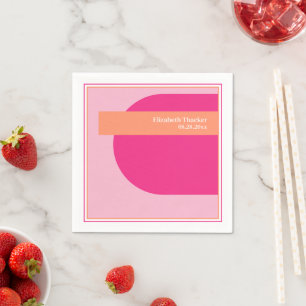 Geometric Pink & Orange Napkins