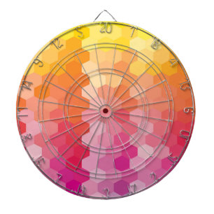 Geometric Pink & Yellow Dart Board • Modern 