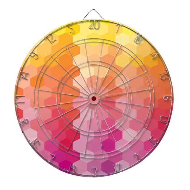 Geometric Pink & Yellow Dart Board • Modern  (Front)