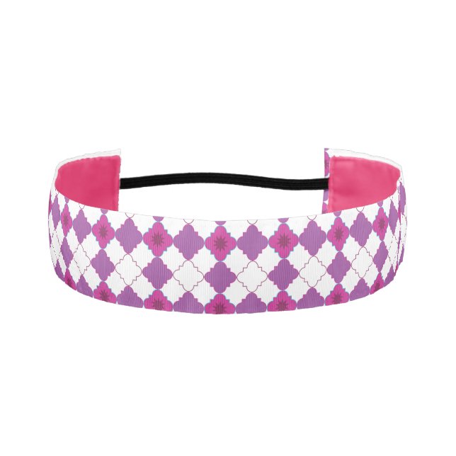 Geometric Pinks Pattern  Athletic Headband (Front)