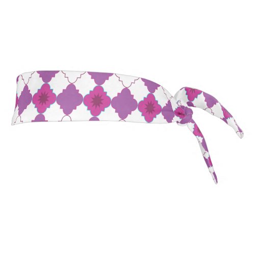 Geometric Pinks Pattern  Tie Headband