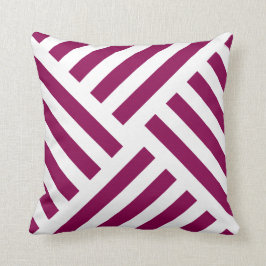 Geometric Pinwheel Stripe in Summer Berry Throw Pillow