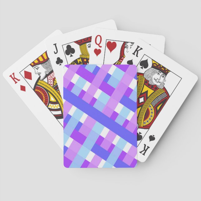 geometric plaid gingham diagonal poker cards (Back)