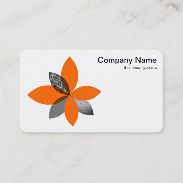 Geometric plant Flower - Orange Business Card (Front)