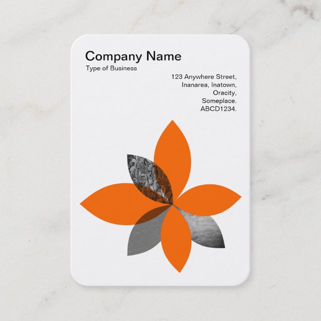 Geometric Plant Flower - Orange Business Card (Front)