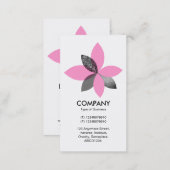 Geometric Plant Flower - Pink Business Card (Front/Back)