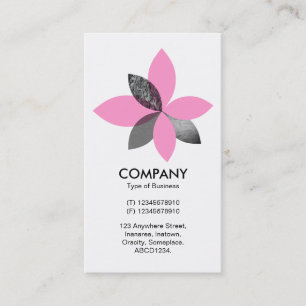 Geometric Plant Flower - Pink Business Card