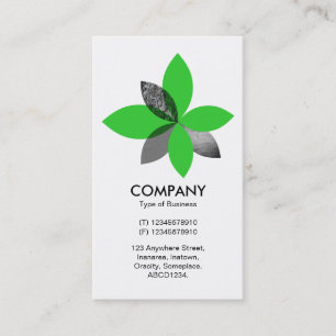 Geometric Plant Flower - Spring Green Business Card