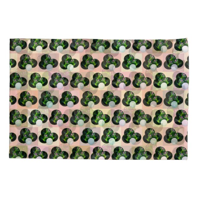 Geometric Play: Checked Lawn Bowls in Block Art Pillow Case (Back)
