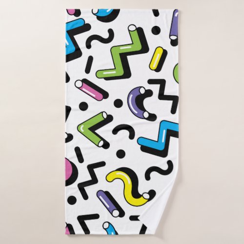 Geometric Play Doodle Shapes Pattern Bath Towel
