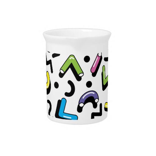 Geometric Play Doodle Shapes Pattern Beverage Pitcher