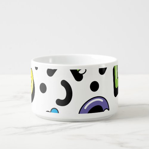 Geometric Play Doodle Shapes Pattern Bowl