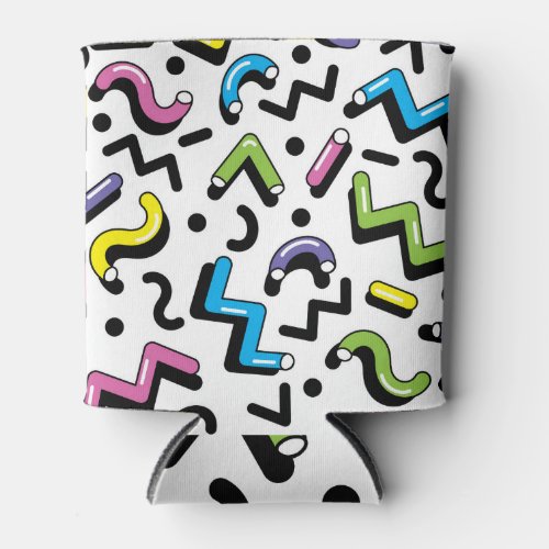 Geometric Play Doodle Shapes Pattern Can Cooler