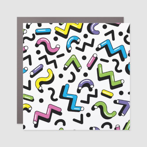 Geometric Play Doodle Shapes Pattern Car Magnet