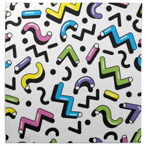 Geometric Play Doodle Shapes Pattern Cloth Napkin