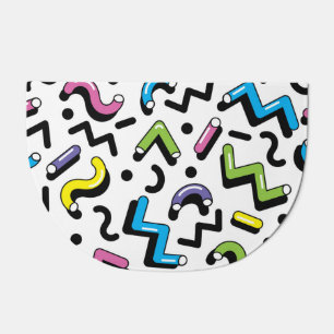 Geometric Play: Doodle Shapes Pattern Doormat