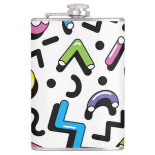 Geometric Play: Doodle Shapes Pattern Flask