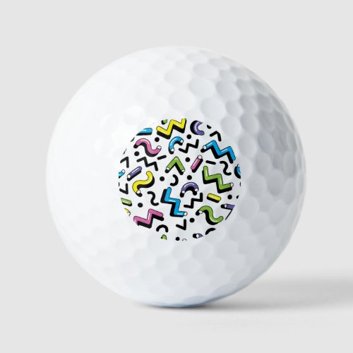 Geometric Play Doodle Shapes Pattern Golf Balls
